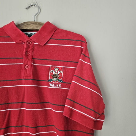 RUGBY HERITAGE | Wales Red Green & White Polo Shirt - Picture 2 of 4